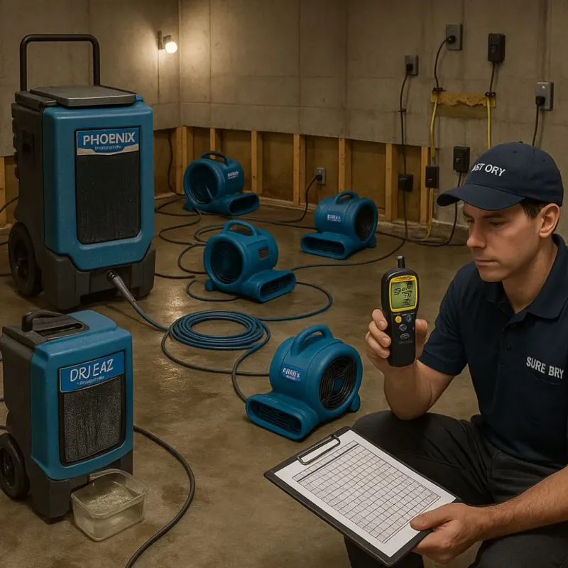 Structural Drying and Dehumidification process in Westville, OK